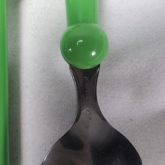 IKEA Grammatik Green 8 Lot Set Vintage Stainless Flatware Cutlery Spoon Utensils - Picture 7 of 15